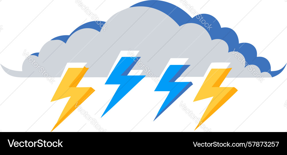 Dynamic lightning storm cloud icon representing Vector Image
