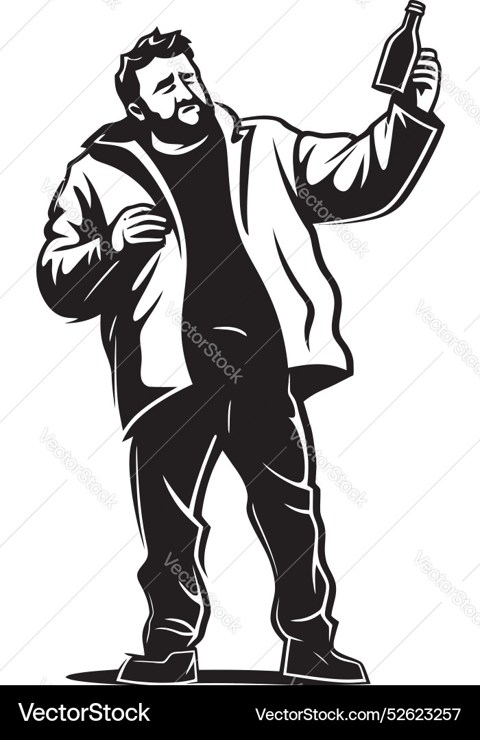 Inebriated affection design with a man hugging Inebriated affection design with a man hugging Vector Image