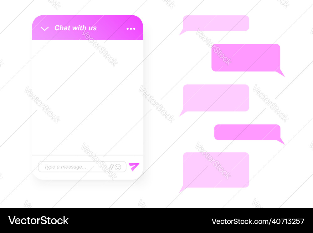 Lifechat form creator empty chat bot window Lifechat form creator empty chat bot window vector image