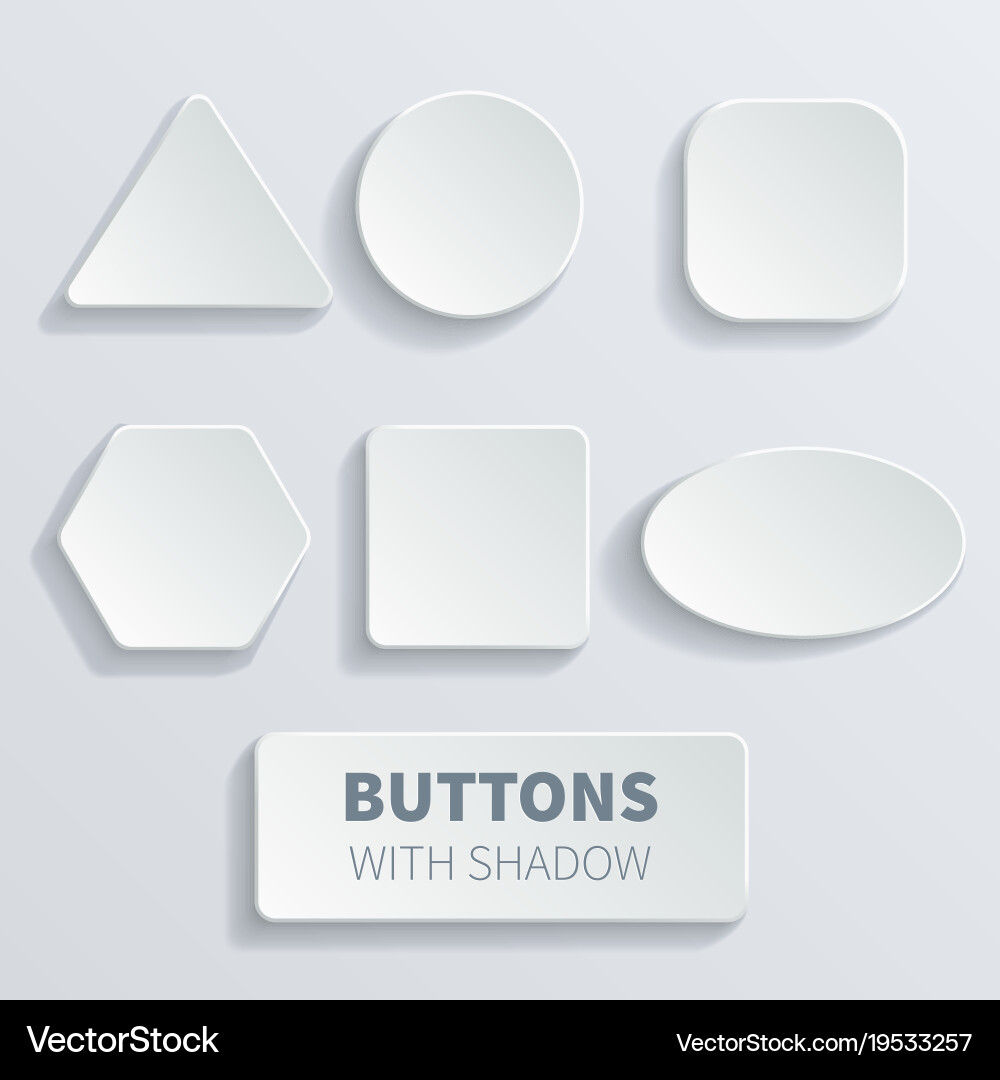 Modern Button Set - Square & Rounded vector image
