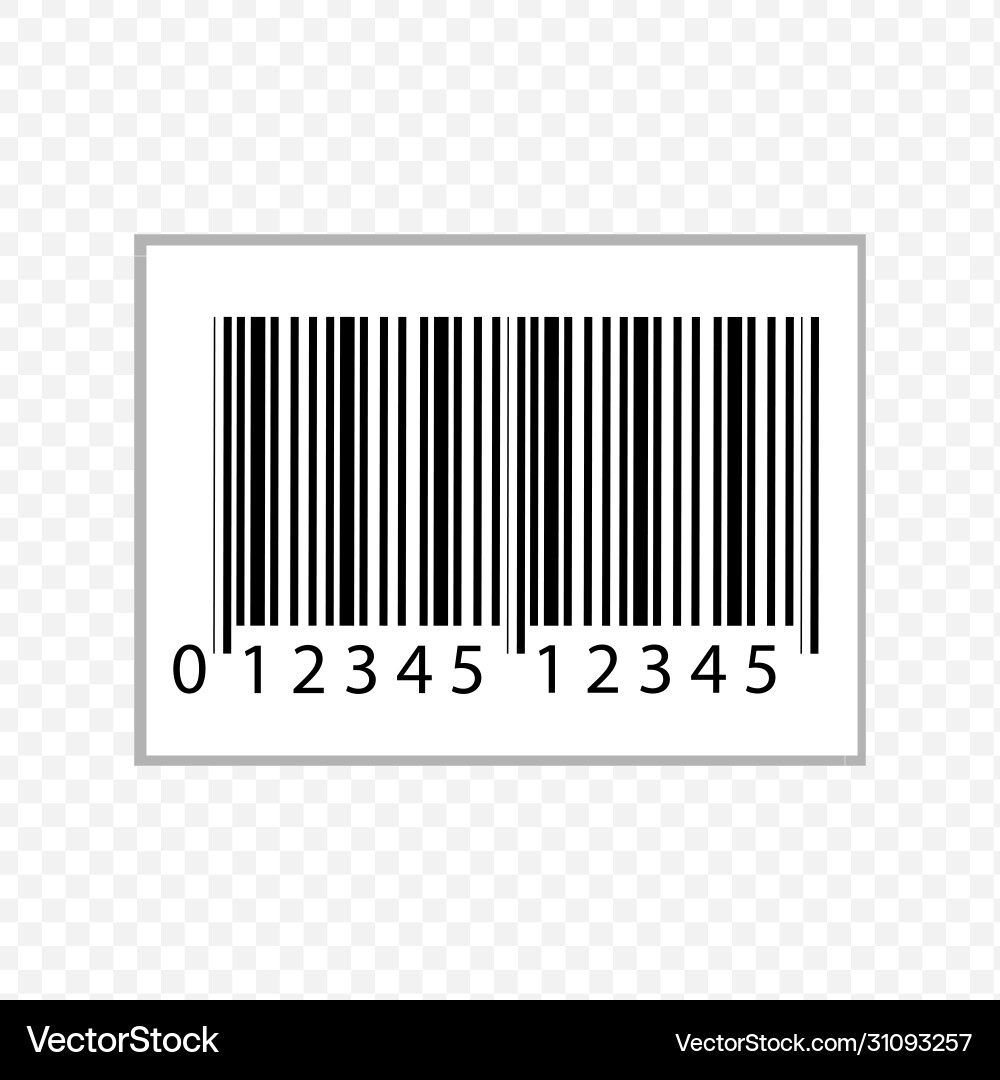 Realistic bar code icon a modern simple flat Realistic bar code icon a modern simple flat vector image