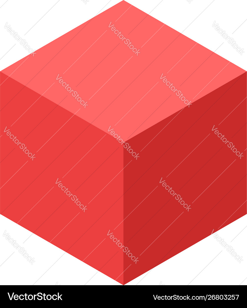 Red cube icon isometric style Red cube icon isometric style vector image