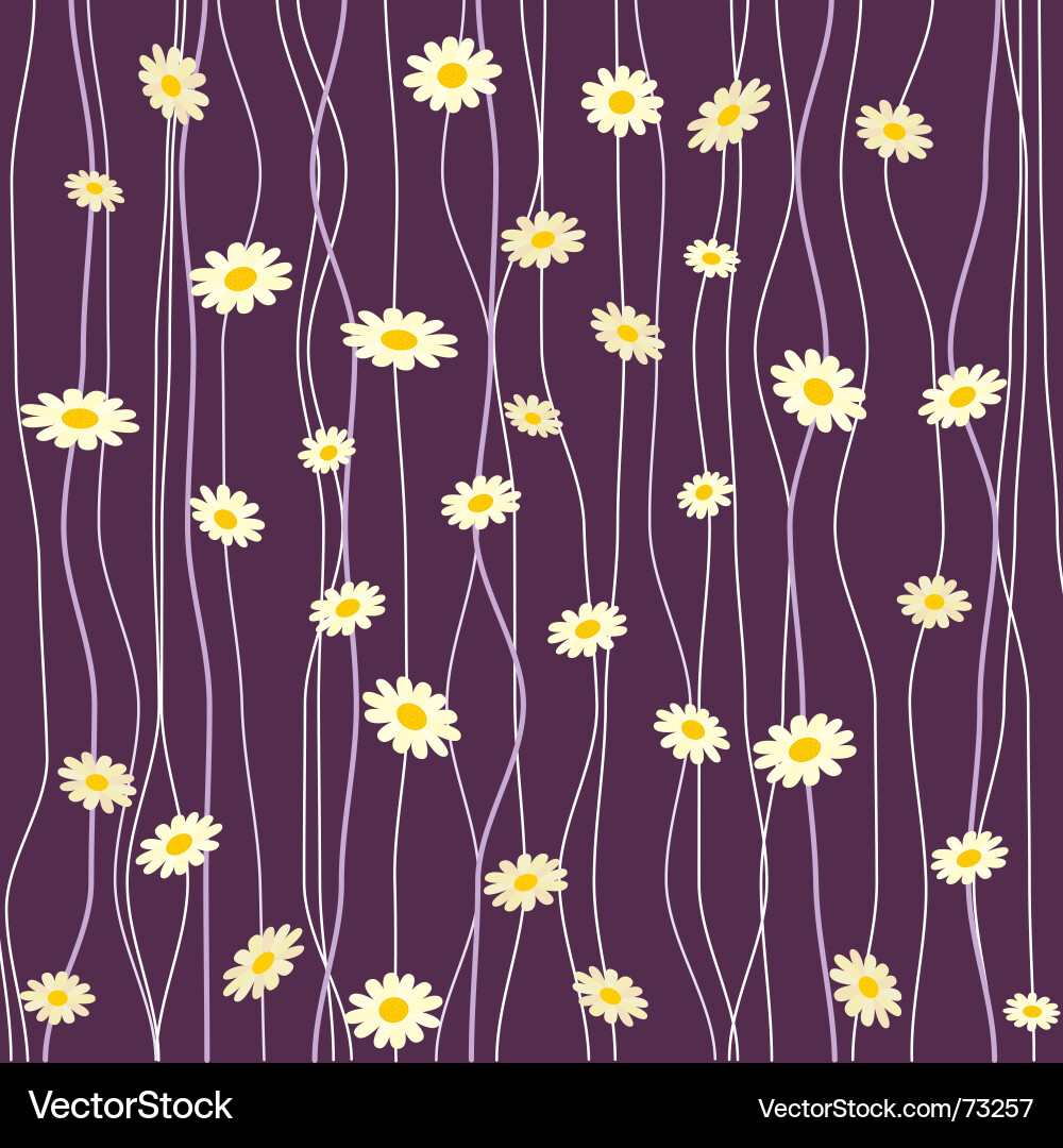 Retro Daisy Stripe Background Vector Image