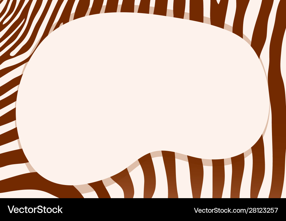 Round frame on zebra patterns background Round frame on zebra patterns background vector image