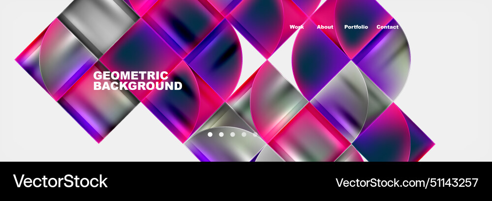 Round triangles and squares web site page template Vector Image