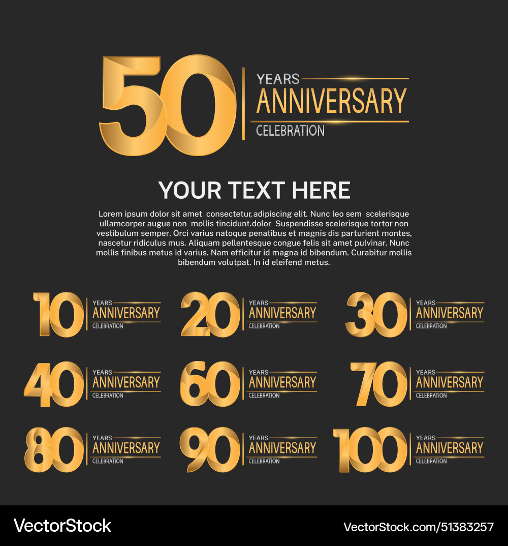 Set anniversary logotype premium collection Set anniversary logotype premium collection vector image