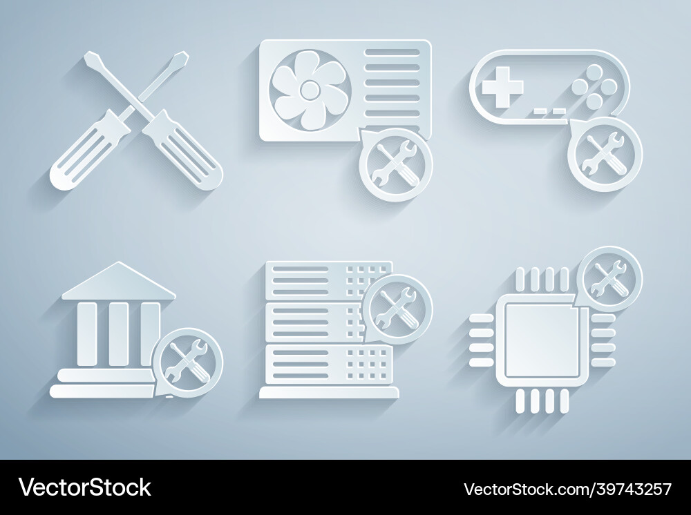 Set database server service gamepad bank Set database server service gamepad bank Vector Image