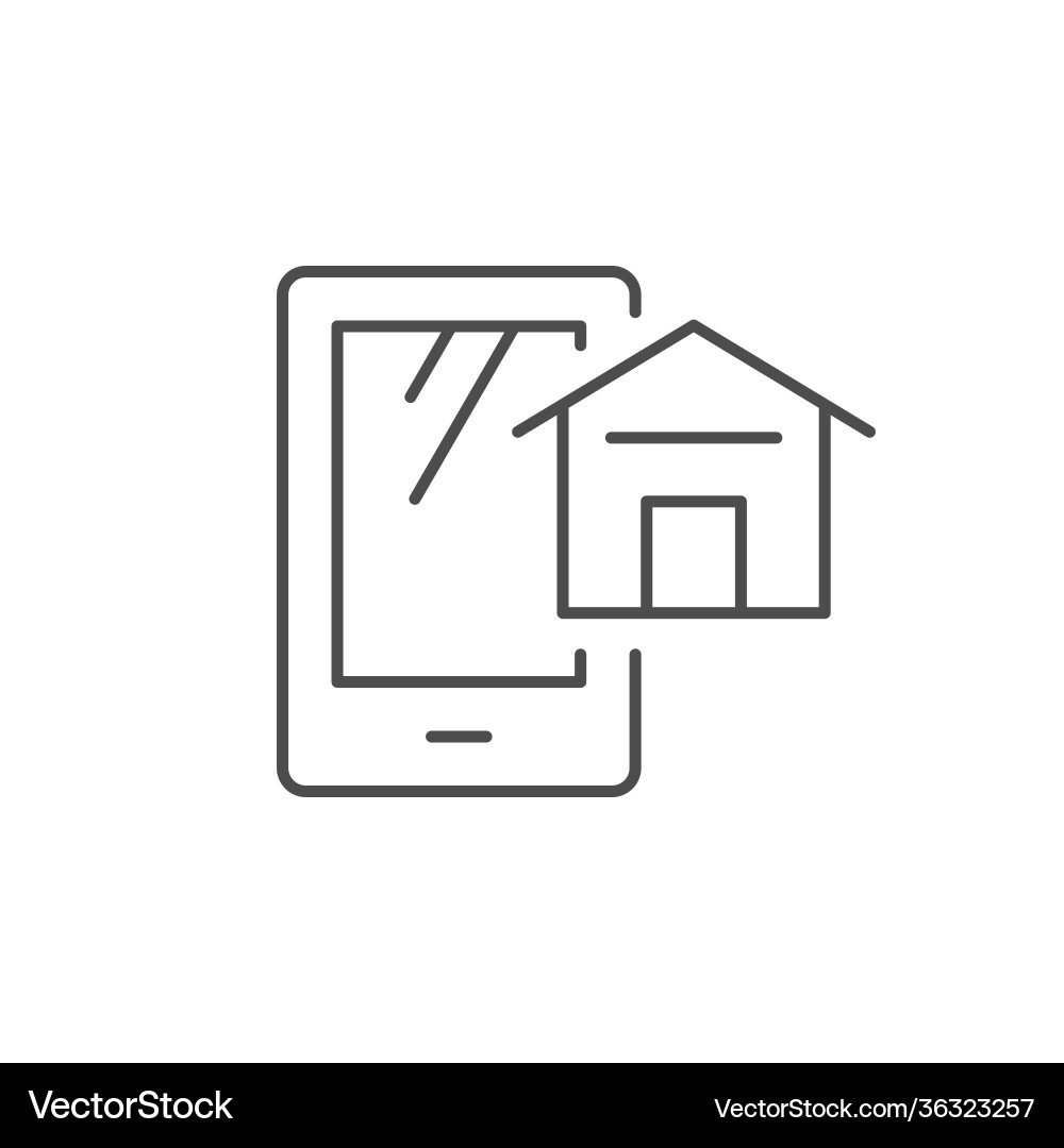 Smart Home App Line Umriss Symbol Smart Home App Line Umriss Symbol vektorbild