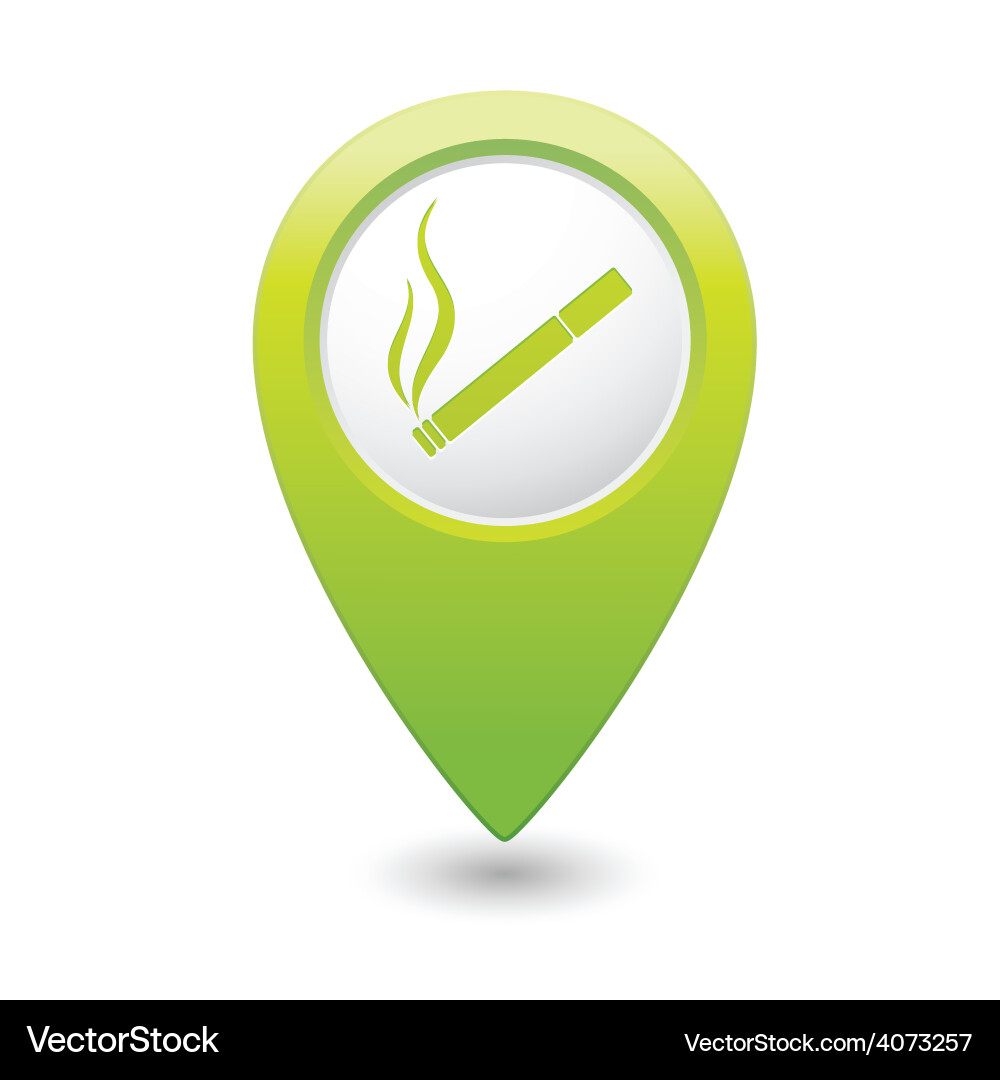 Smoking green map pointer Vector Image
