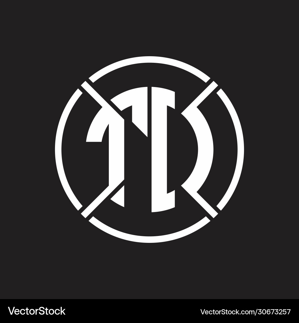 Td logo monogram with four part circle slash Td logo monogram with four part circle slash Vector Image