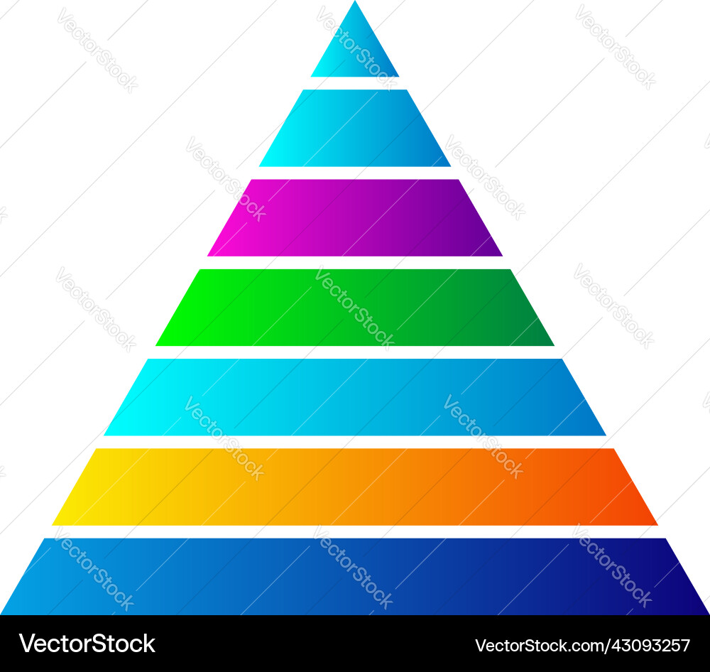 Triangle pyramid chart graph icon series Triangle pyramid chart graph icon series Vector Image