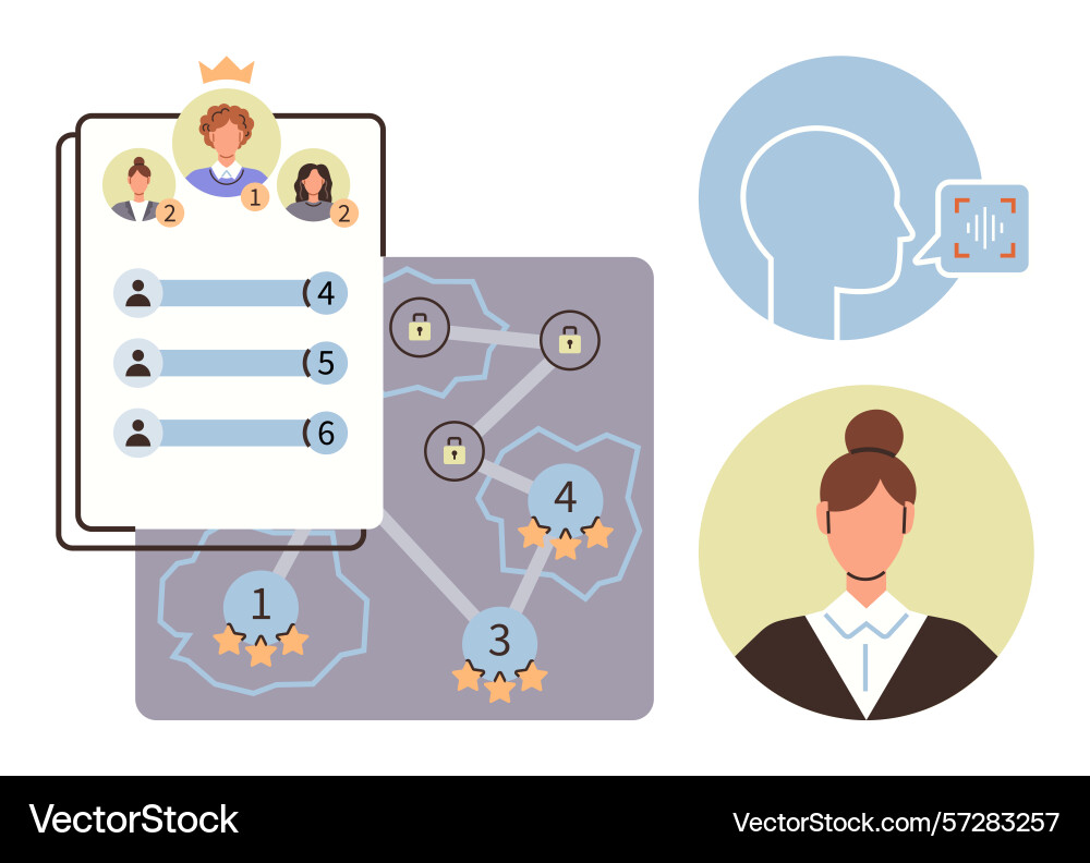 User ranking system with profile verifications User ranking system with profile verifications Vector Image