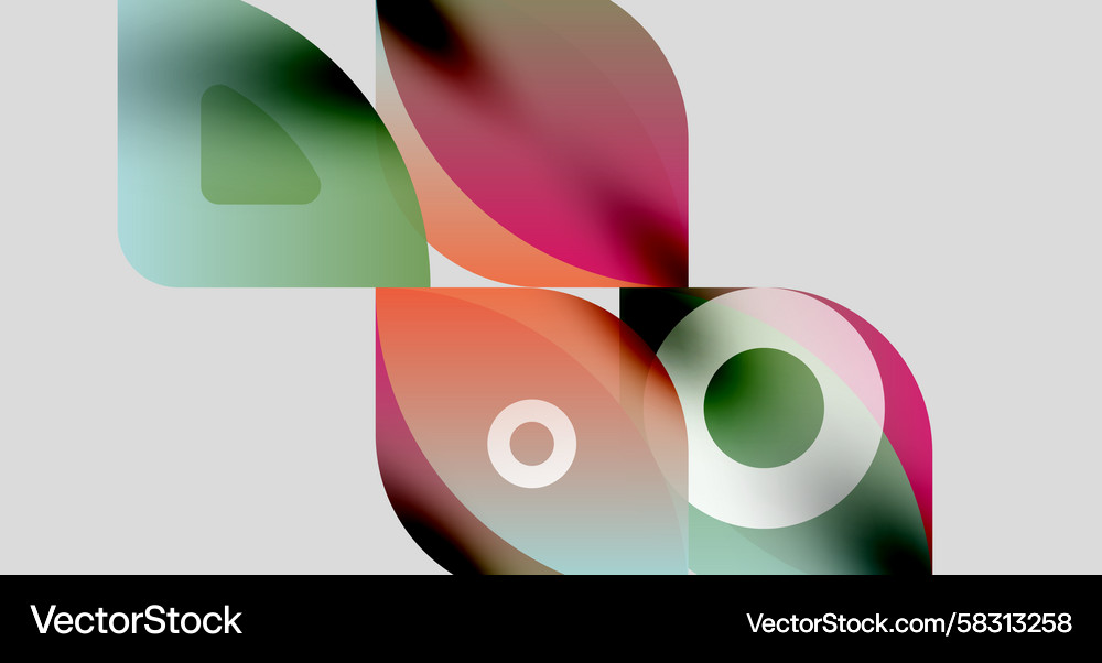 Abstract shapes overlap creating vibrant color Abstract shapes overlap creating vibrant color Vector Image