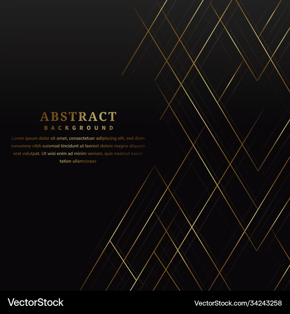 Abstract striped lines gold color on black Abstract striped lines gold color on black vector image