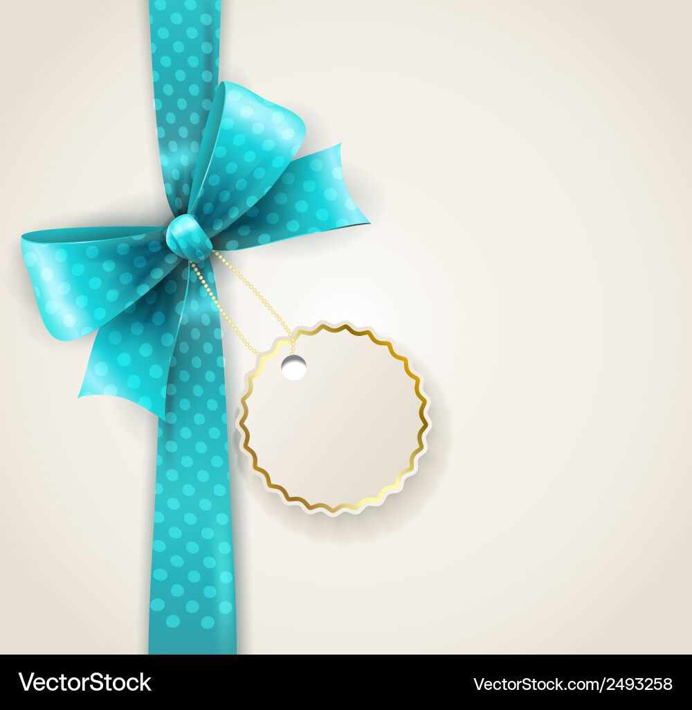 Blue Polka Dot Bow Vector Image