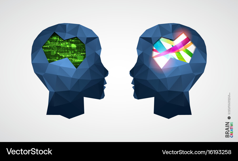 Creative brain concept background with triangular Creative brain concept background with triangular vector image