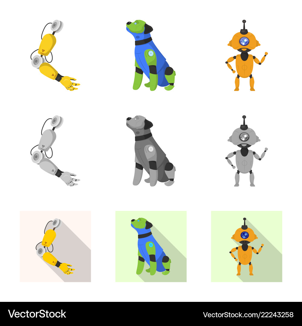 Design of robot and factory logo Design of robot and factory logo vector image