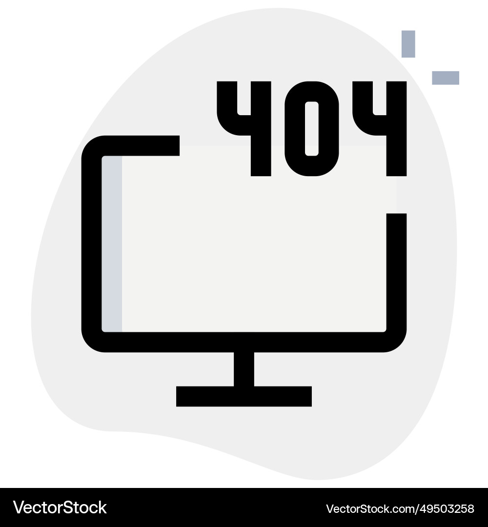 Display shows 404 error page not found vector image
