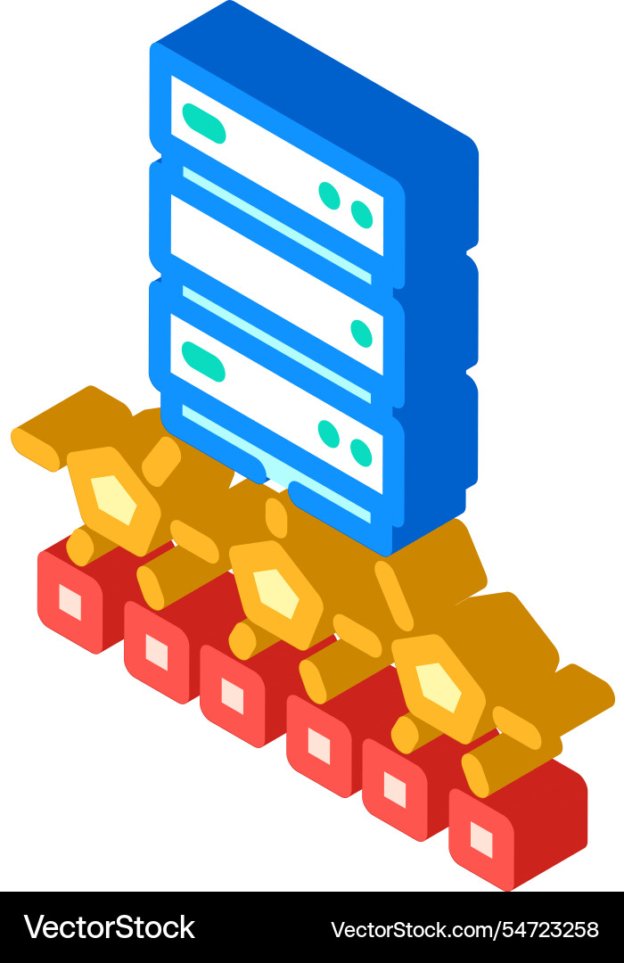 Edge computing node data center isometric icon Edge computing node data center isometric icon Vector Image