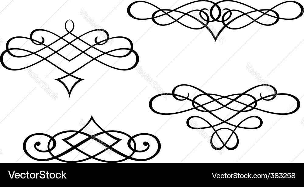 Elegant Swirl and Monogram Elements vector image