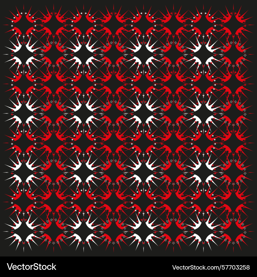 Geometric repeat pattern red white elements vector image