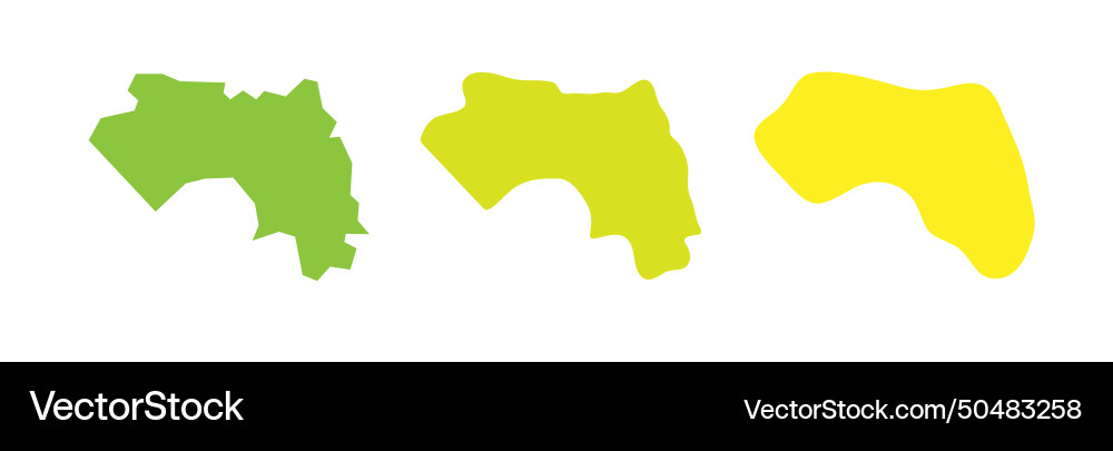 Guinea country map in three levels Guinea country map in three levels Vector Image