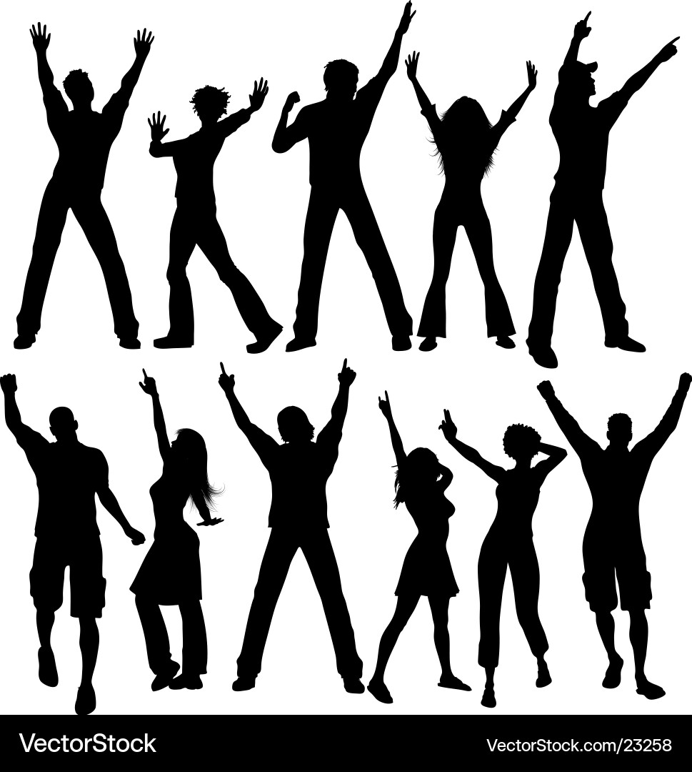 Party Silhouette Crowd vector image