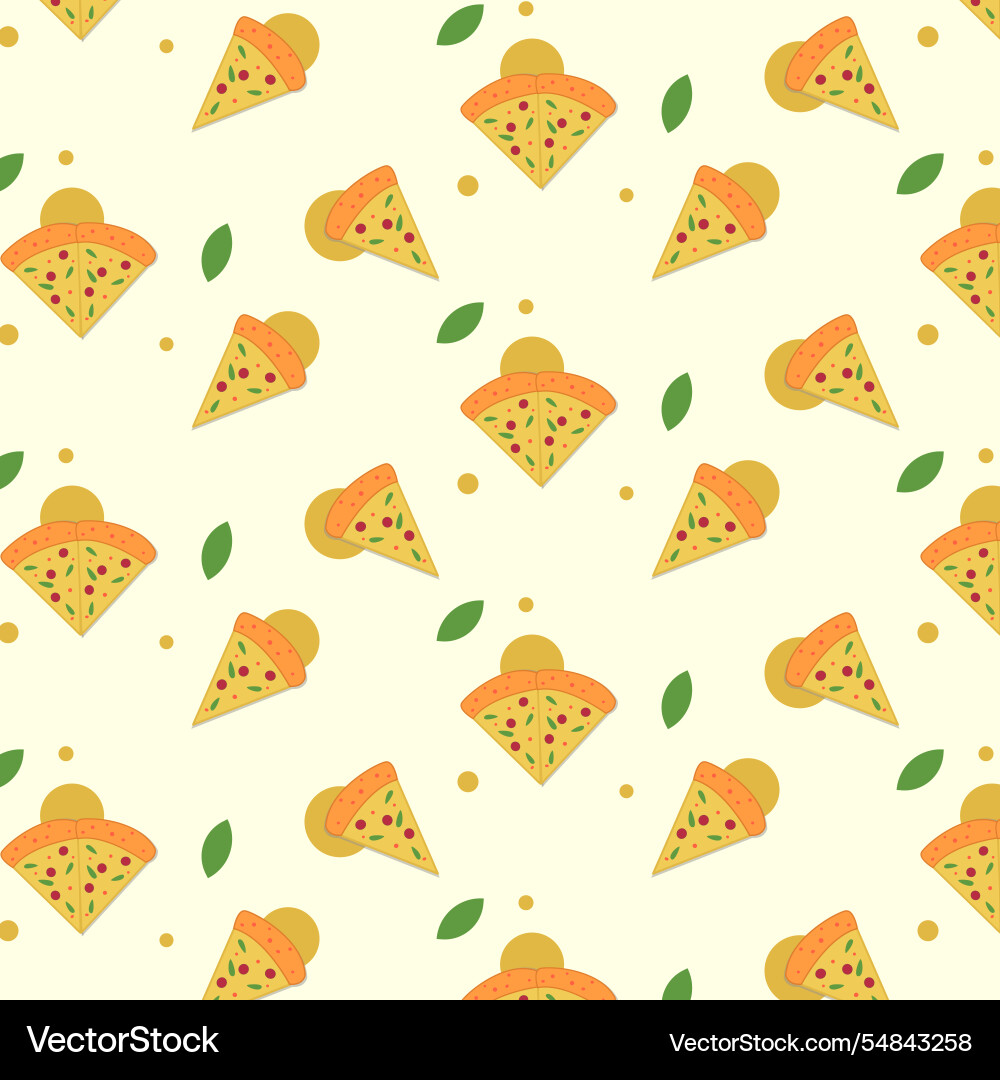 Pizza seamless pattern background Vector Image