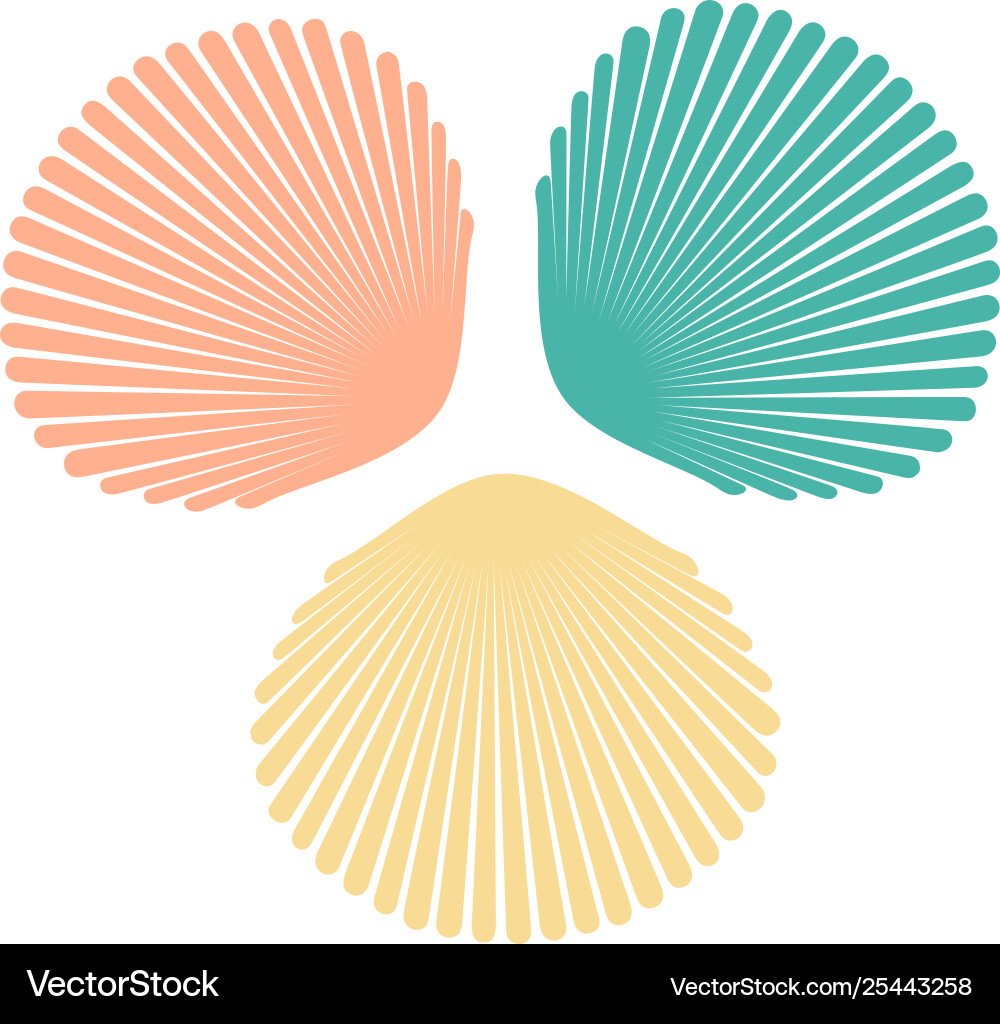 Set colorful shells in flat style Set colorful shells in flat style vector image