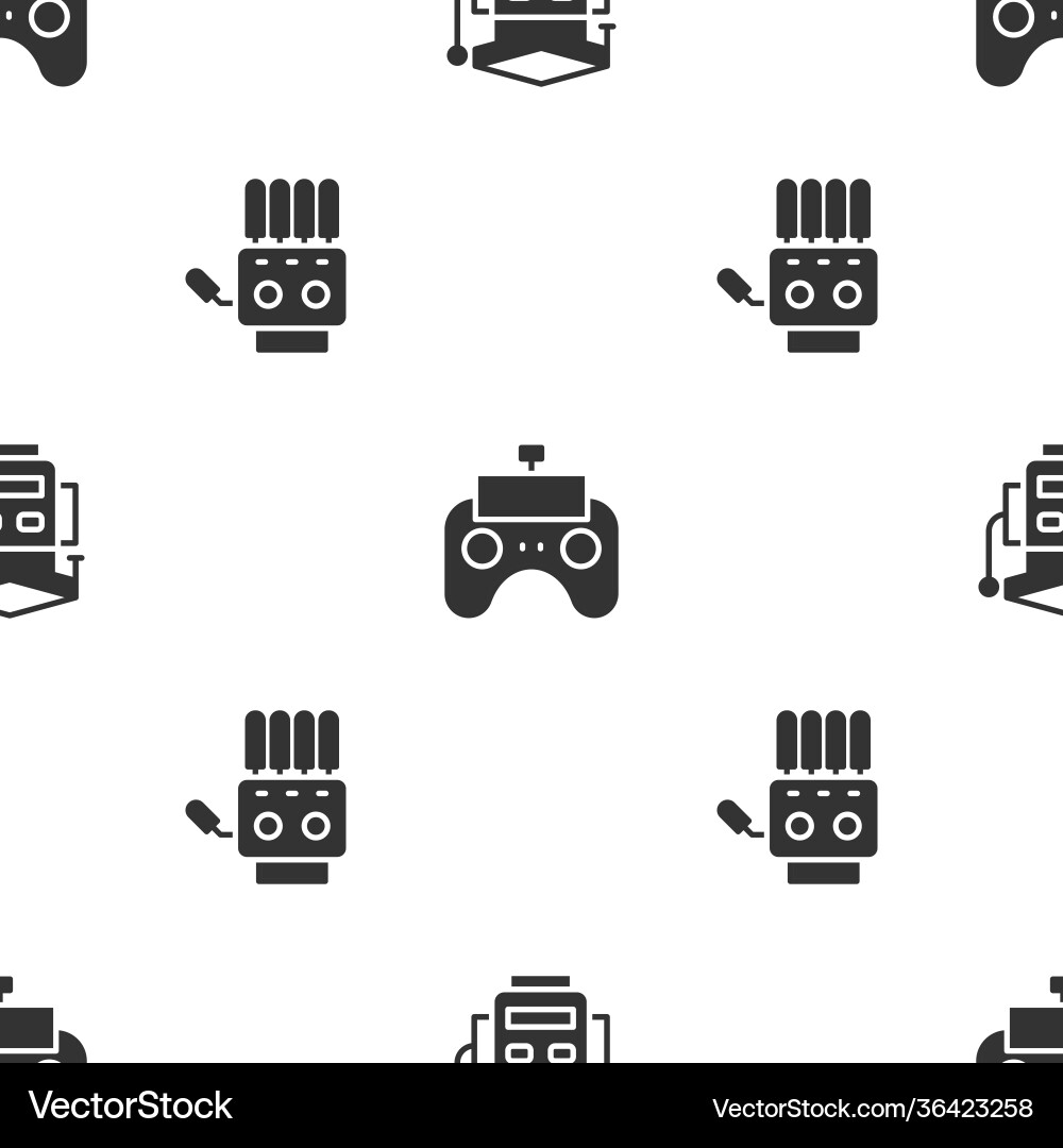 Set robot remote control and mechanical Vector Image