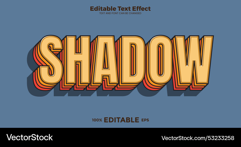 Shadow editable text effect in modern trend style Vector Image