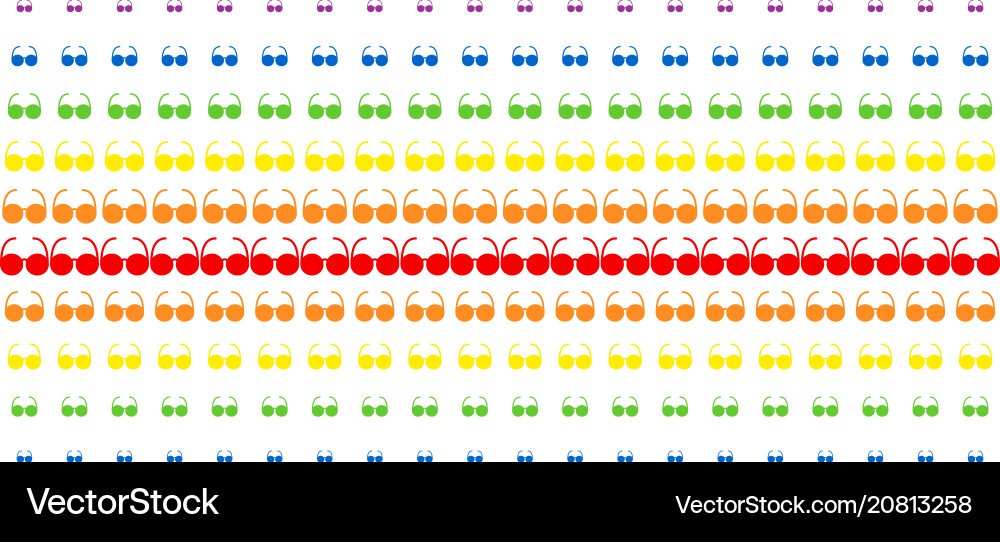 Spectacles shape halftone spectrum effect vector image