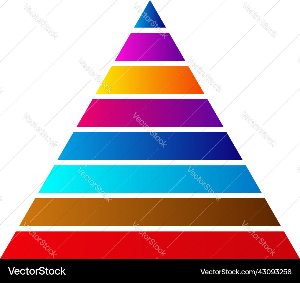 Triangle pyramid chart graph icon series Triangle pyramid chart graph icon series vector image
