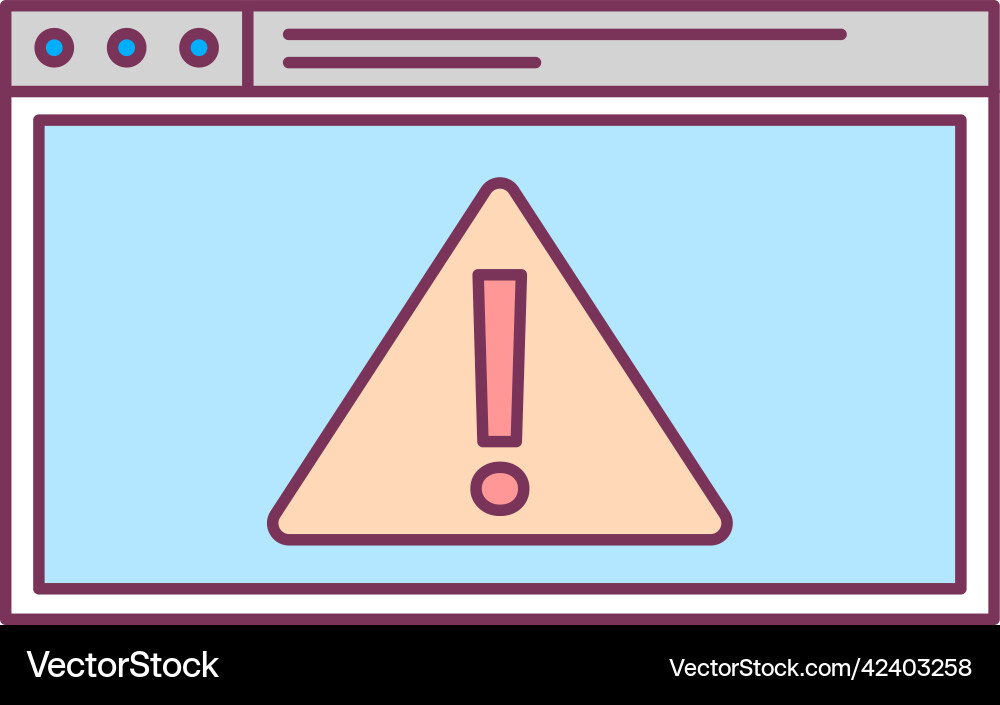 Web error alert icon caution exclamation mark vector image