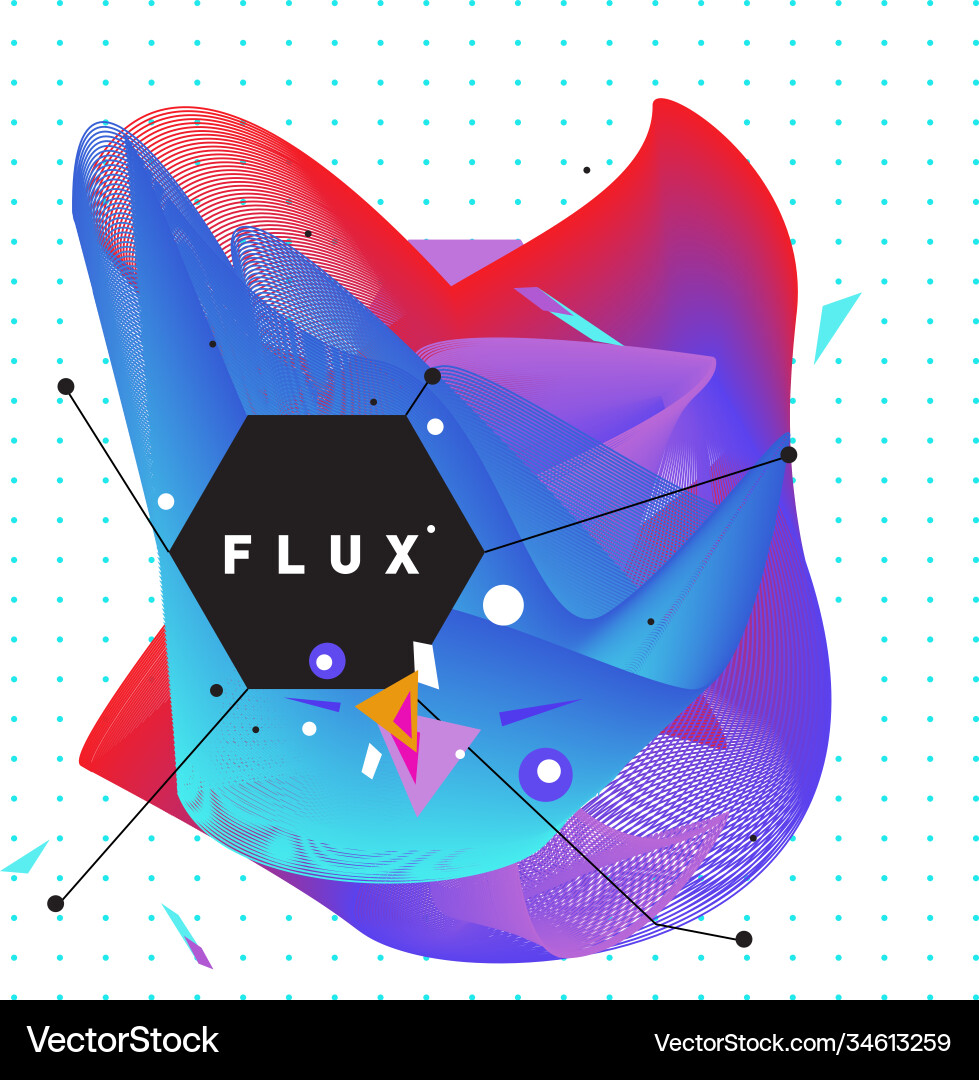 3d colorful wave background dynamic flux effect 3d colorful wave background dynamic flux effect vector image