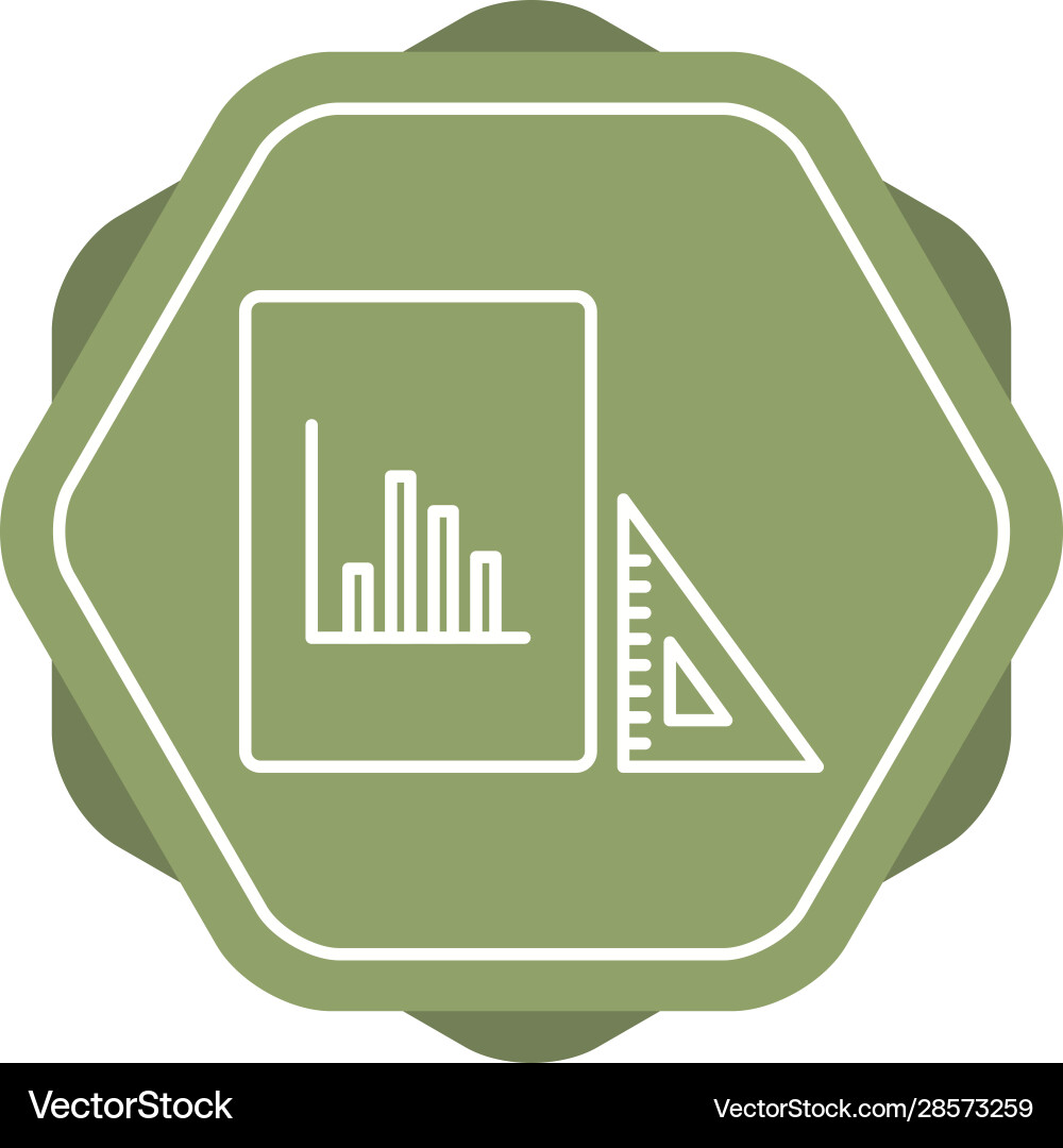 Beautiful set square graph line icon vector image