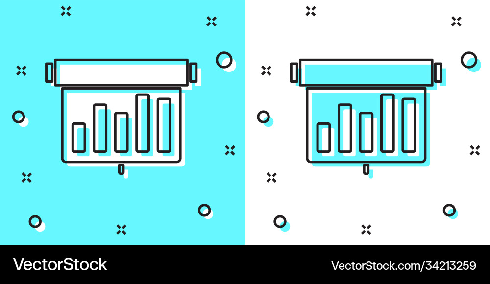 Black line board with graph chart icon isolated Black line board with graph chart icon isolated vector image