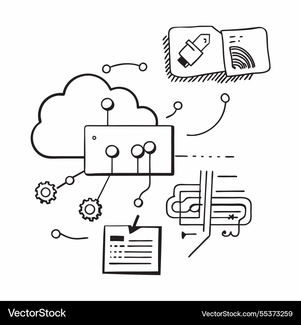 Cloud computing with artificial intelligence Cloud computing with artificial intelligence vector image