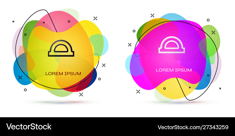 Color protractor grid for measuring degrees icon Color protractor grid for measuring degrees icon vector image