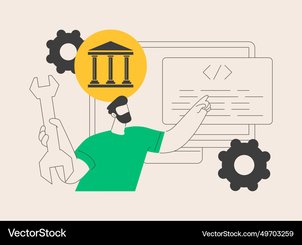 Core banking it system abstract concept Core banking it system abstract concept vector image