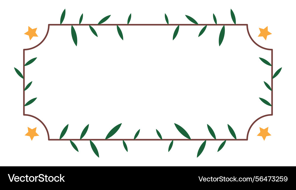 Design template frame with leaf minimalist Design template frame with leaf minimalist vector image