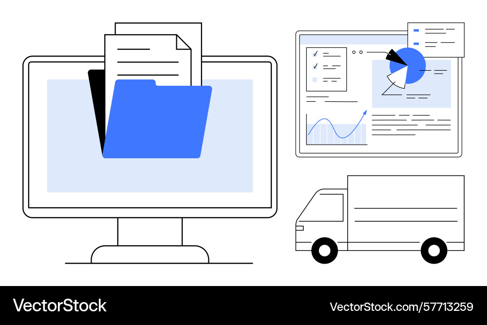 Digital file management with analytics vector image