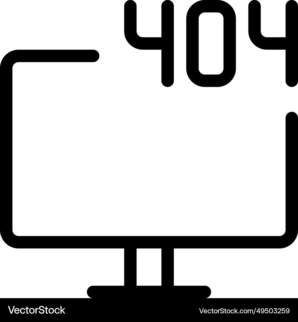 Display shows 404 error page not found vector image