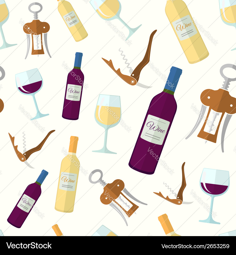 Elegant Wine Flat Pattern Royalty Free Vector Image