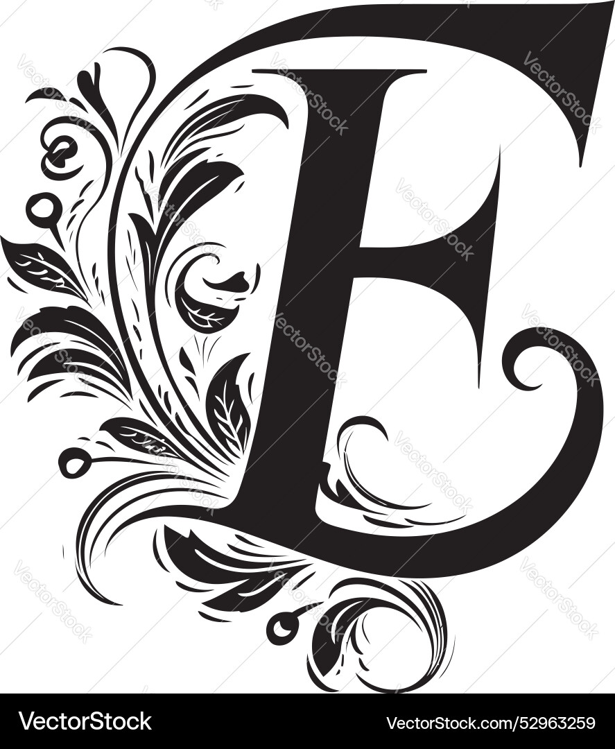 Enigmatic script mystifying font e design Enigmatic script mystifying font e design vector image
