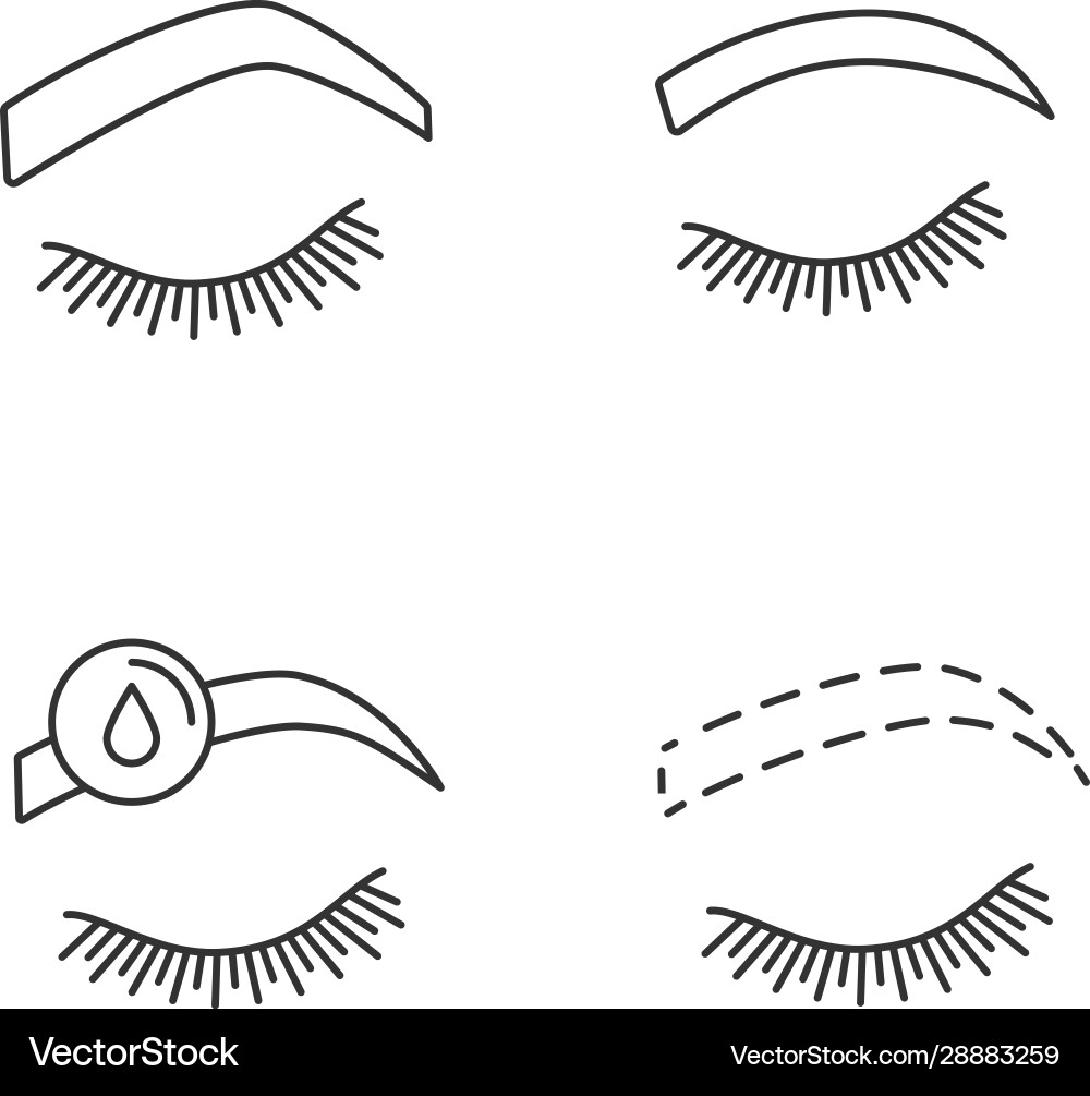 Eyebrows shaping linear icons set Eyebrows shaping linear icons set vector image