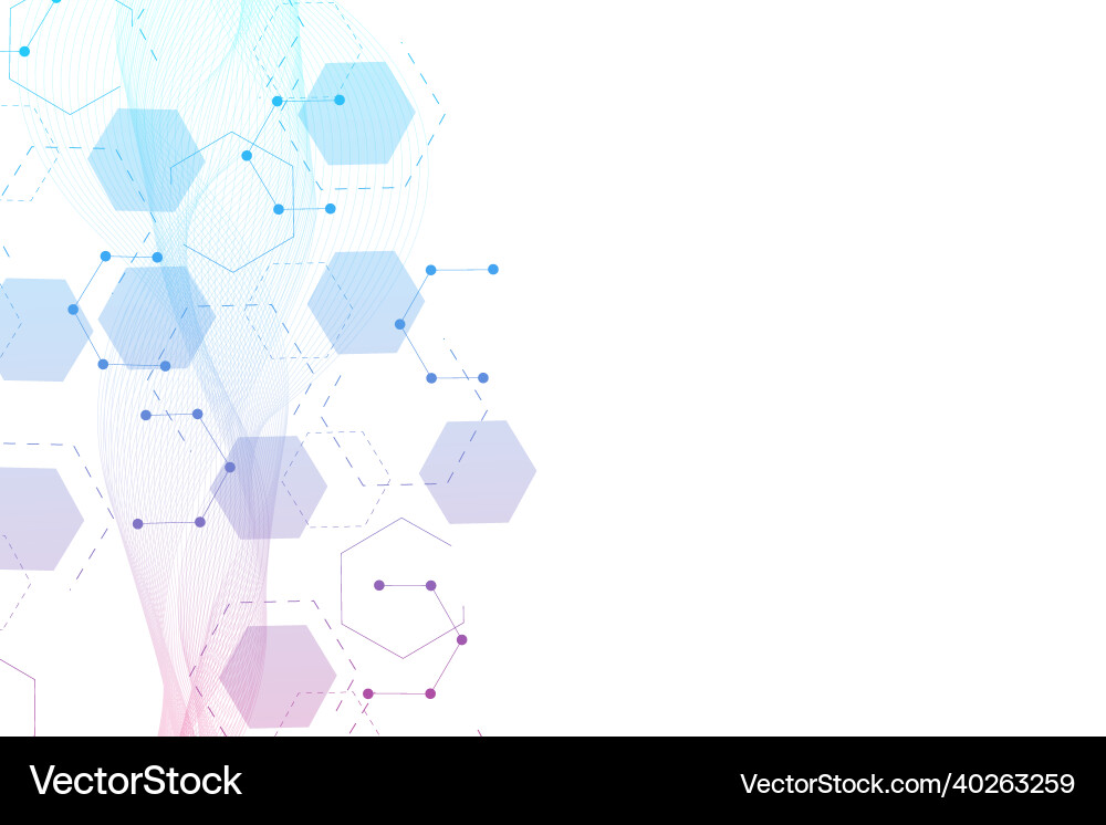 Hexagonal abstract background big data Vector Image