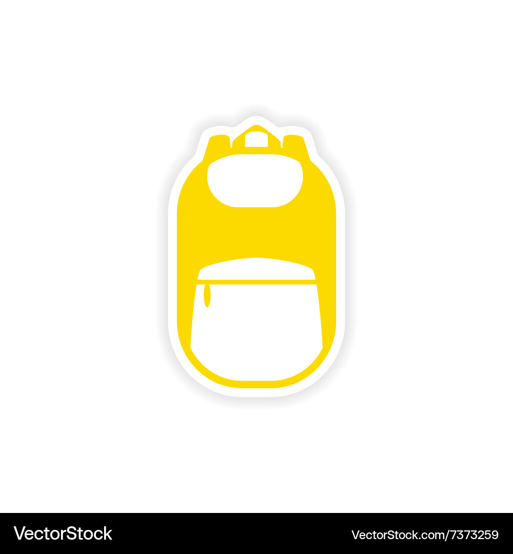 Icon sticker realistic design on paper backpack Vector Image