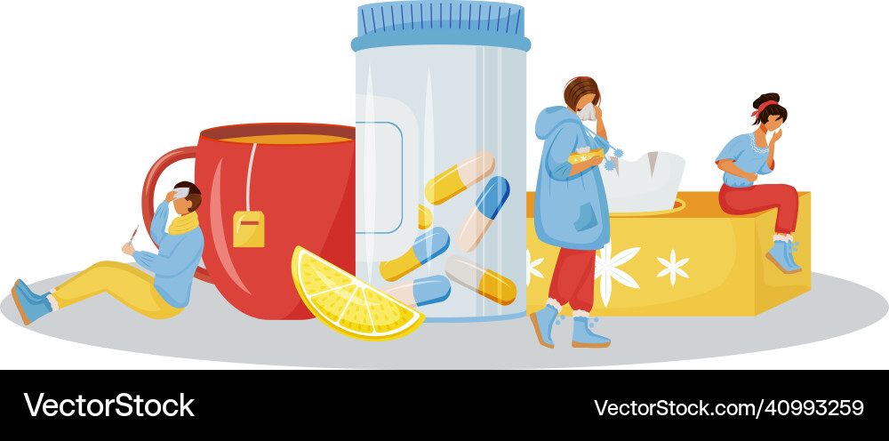 Illness treatment flat concept pharmaceutical Illness treatment flat concept pharmaceutical vector image