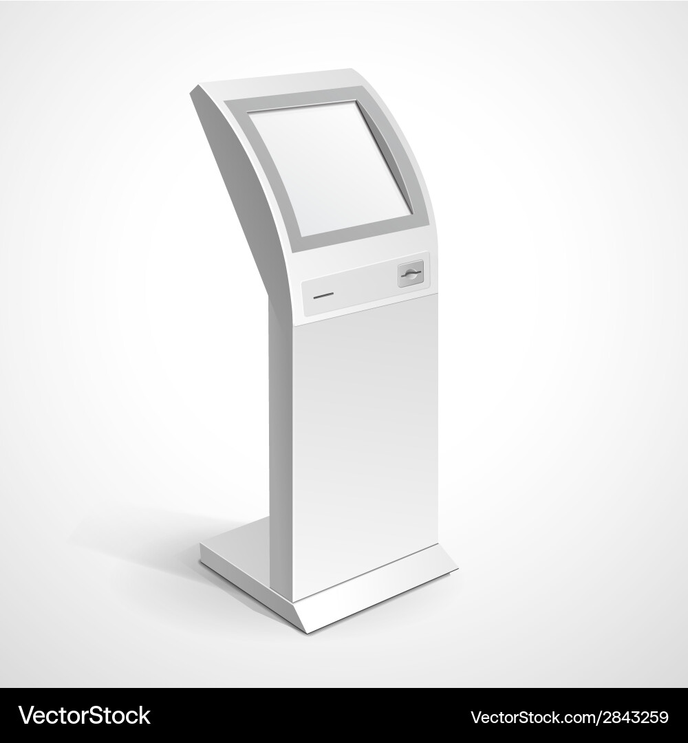Information display monitor terminal stand vector image